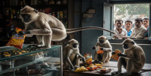 সুন্দরবনে খাবারের হাহাকার! জঙ্গল ছেড়ে দোকানে হানা হনুমানের দলের, চিপস-কুরকুটে মজল ‘বজরংবলি’