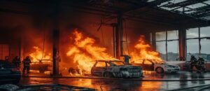 সার্ভিস সেন্টারে রাখা গাড়ির সলিল সমাধি! বিজয়পুরায় ভয়াবহ অগ্নিকাণ্ডে ভস্মীভূত ২০টি গাড়ি