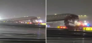 নিউইয়র্ক বিমানবন্দরে রক্তারক্তি কাণ্ড! রানওয়েতে বিমানের সঙ্গে ফায়ার ট্রাকের সজোরে ধাক্কা, জখম ১০০?