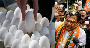 বাংলার গণ্ডি ছাড়িয়ে কর্নাটকে পৌঁছাল ‘ডিম-থেরাপি’! বেঙ্গালুরুতে কংগ্রেস-বিজেপি সংঘর্ষে তুলকালাম