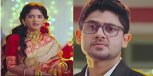 বউভাতের সন্ধ্যায় ভারী শাড়িতে বিপাকে কুমকুম! সকলের সামনে স্ত্রীর পাশে দাঁড়িয়ে কী করল ইশান?