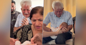চোখের জল ধরে রাখতে পারবেন না! প্রথমবার বিদেশি নাতনিকে কোলে পেতেই কী করলেন দাদা-দাদি? মন ভালো করা ভিডিও ভাইরাল!