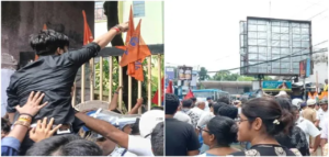 বিশ্ববিদ্যালয় চত্বরে তুমুল উত্তেজনা! ব্যারিকেড ভেঙে ভিতরে ঢোকার মরিয়া চেষ্টা ছাত্রছাত্রীদের
