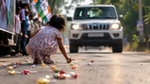 প্রচারে লজেন্স বিলির হুলুস্থুল! হুডখোলা গাড়ি থেকে মিষ্টি কুড়াতে গিয়ে মর্মান্তিক পরিণতি ছোট্ট শিশুর